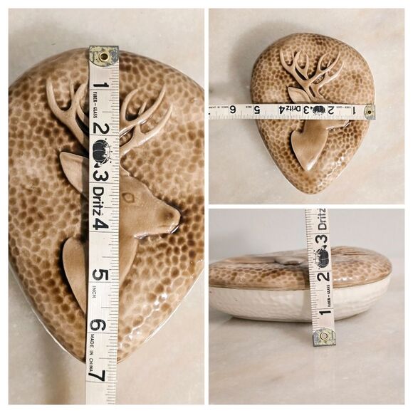 Vintage Waldron Deer Handcrafted Ceramic Trinket Box - Picture 4 of 8